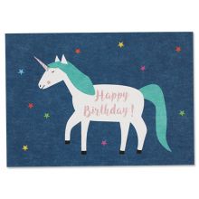 Postkarte Einhorn - "Happy Birthday"
