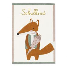 ava&yves Postkarte Schulkind Fuchs
