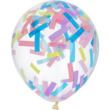 Konfetti-Ballons Papierstreifen rosa, flieder, türkis und limette