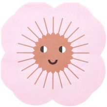 Serviette Blume rosa mit Gesicht