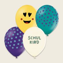 ava und yves Luftballons Schulkind bunt