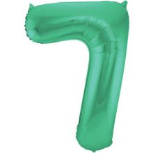Folienballon Zahl Sieben Grün metallic matt