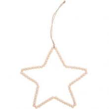 Stern aus Naturholz-Perlen zum Aufhängen