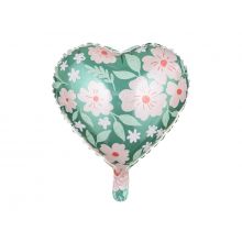 Folienballon Herz mit Blumen