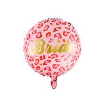 Folienballon Bride rund mit pinkem Leo-Print