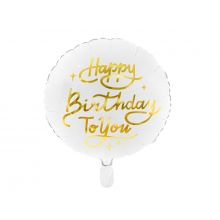 Folienballon Happy Birthday To You weiß