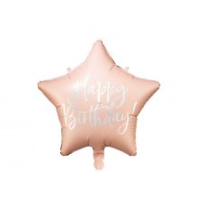 Folienballon Stern Happy Birthday rosa metallic