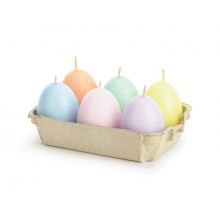 6 Ostereier Kerzen pastell