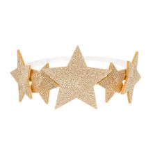 Haarband Sterne gold mit Gummizugband