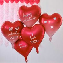 Ginger Ray Personalisierbare Valentinstag Herzballons mit Stickern