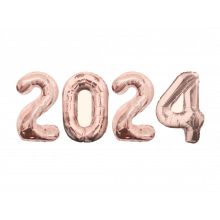 Folienballon Zahlen 2024 roségold