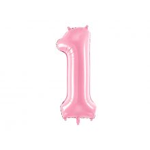 Folienballon Zahl 1 rosa 