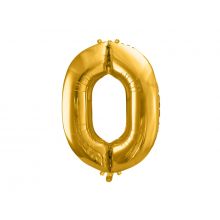 Folienballon Zahl Null gold