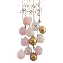 Ginger Ray Ballon Dekoration Tür Happy Birthday rosa blush gold