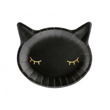 Pappteller Katze schwarz