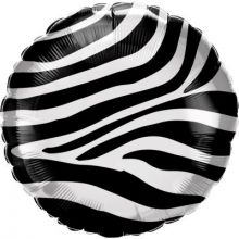 Folienballon Zebra-Muster rund