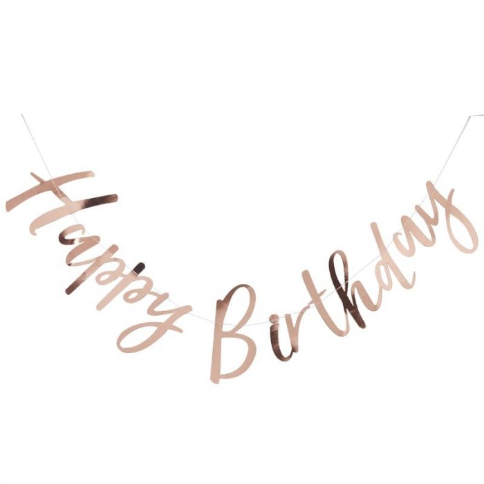 Ginger Ray Girlande Happy Birthday Rosegold